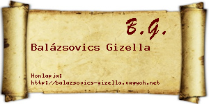 Balázsovics Gizella névjegykártya