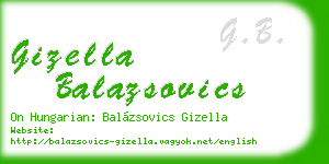 gizella balazsovics business card